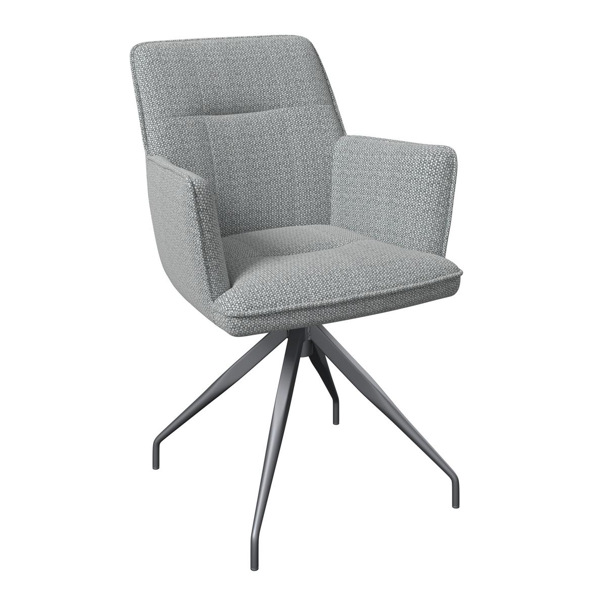 ZAHRADNÍ ŽIDLE GLAMOUR - antracitová/béžová, Moderní, kov/textil (62/62/87cm)