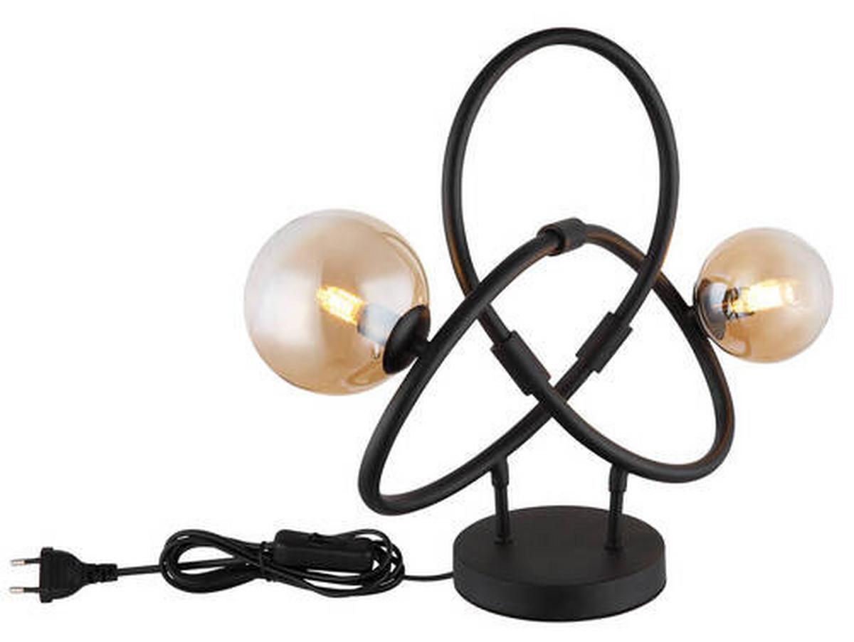 LED-Tischleuchte 56141-2t - Klar/Schwarz, Design, Glas/Kunststoff (46/15/38,5cm) - Globo