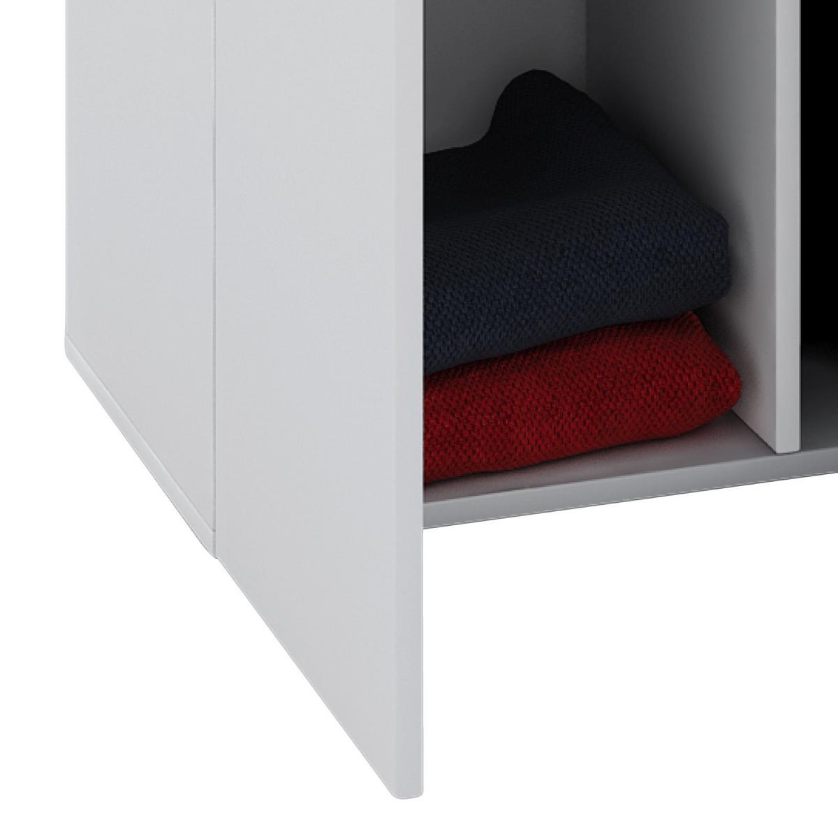 Víceúčelová skříň Vandol, bílá - bílá/barvy stříbra, Moderní, kompozitní dřevo/plast (70/218/39cm) - MID.YOU