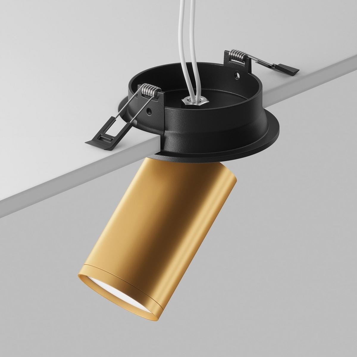 Deckenleuchte Focus S - Goldfarben/Schwarz, MODERN, Metall (5,2/12,3cm) - MAYTONI