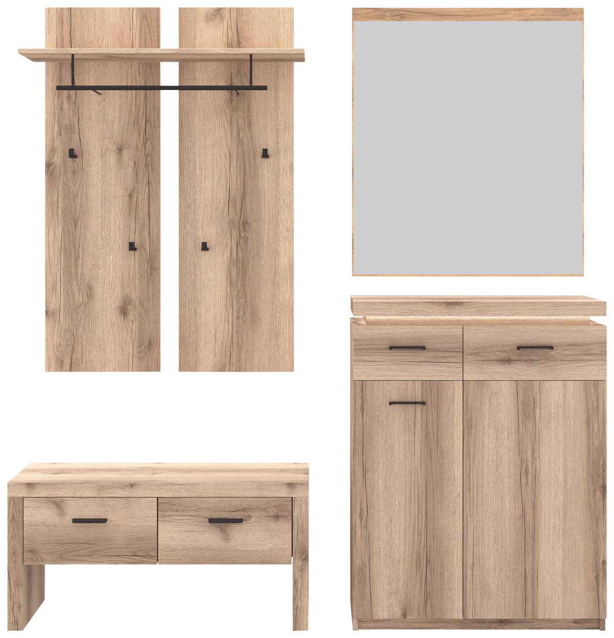 Garderobenbank Vancouver B: 91 Cm 2 Schubladen Eichef. - Eichefarben, MODERN, Holzwerkstoff (91/45/38cm)