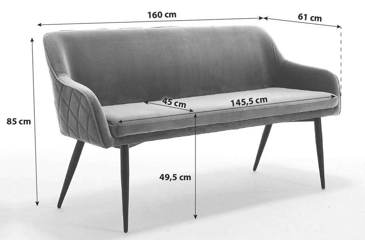 TISCHGRUPPE Akazie massiv/Grau 6 -teilig - Naturfarben/Grau, MODERN, Holz/Textil (240/110/76,5cm) - MID.YOU