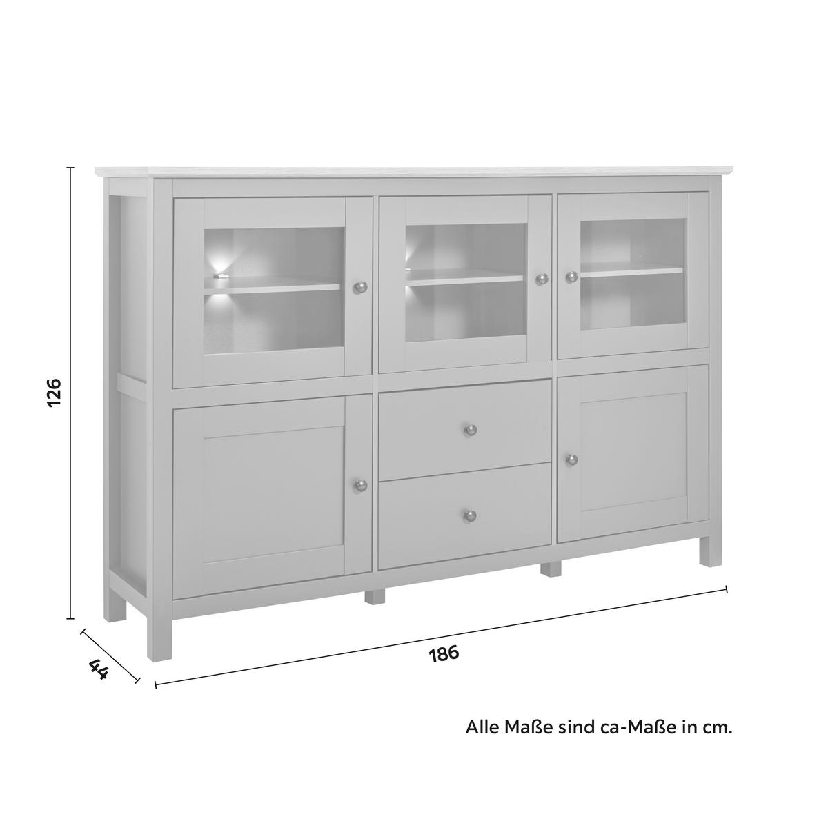 Trendová komoda Claudio š: 186cm - čierna/grafitová, Modern, drevo/plast (186/126/44cm) - Bessagi Home