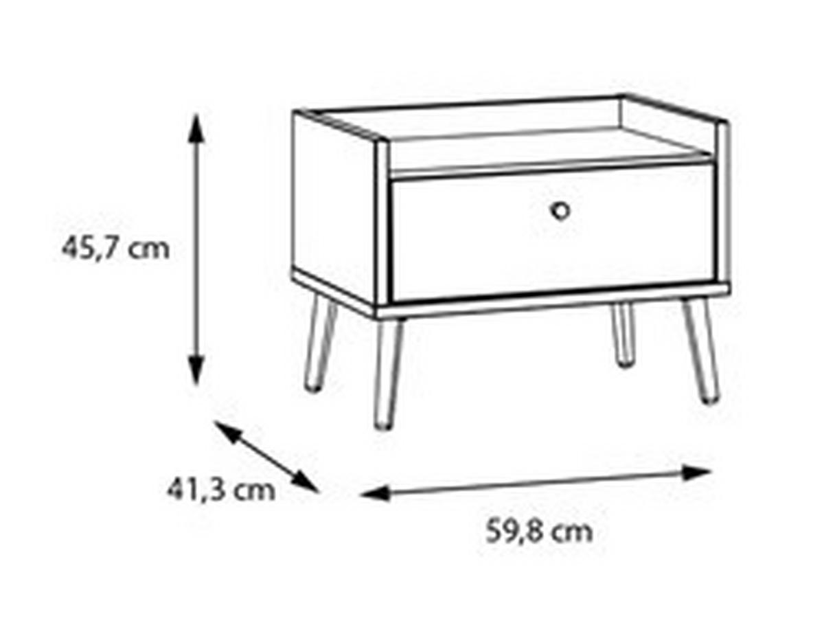 Éjjeliszekrény Whenua 59,8/45,2 - tölgyfa színű/zsályazöld, Modern, faalapú anyag/fém (59,8/45,2/41,5cm) - Mömax