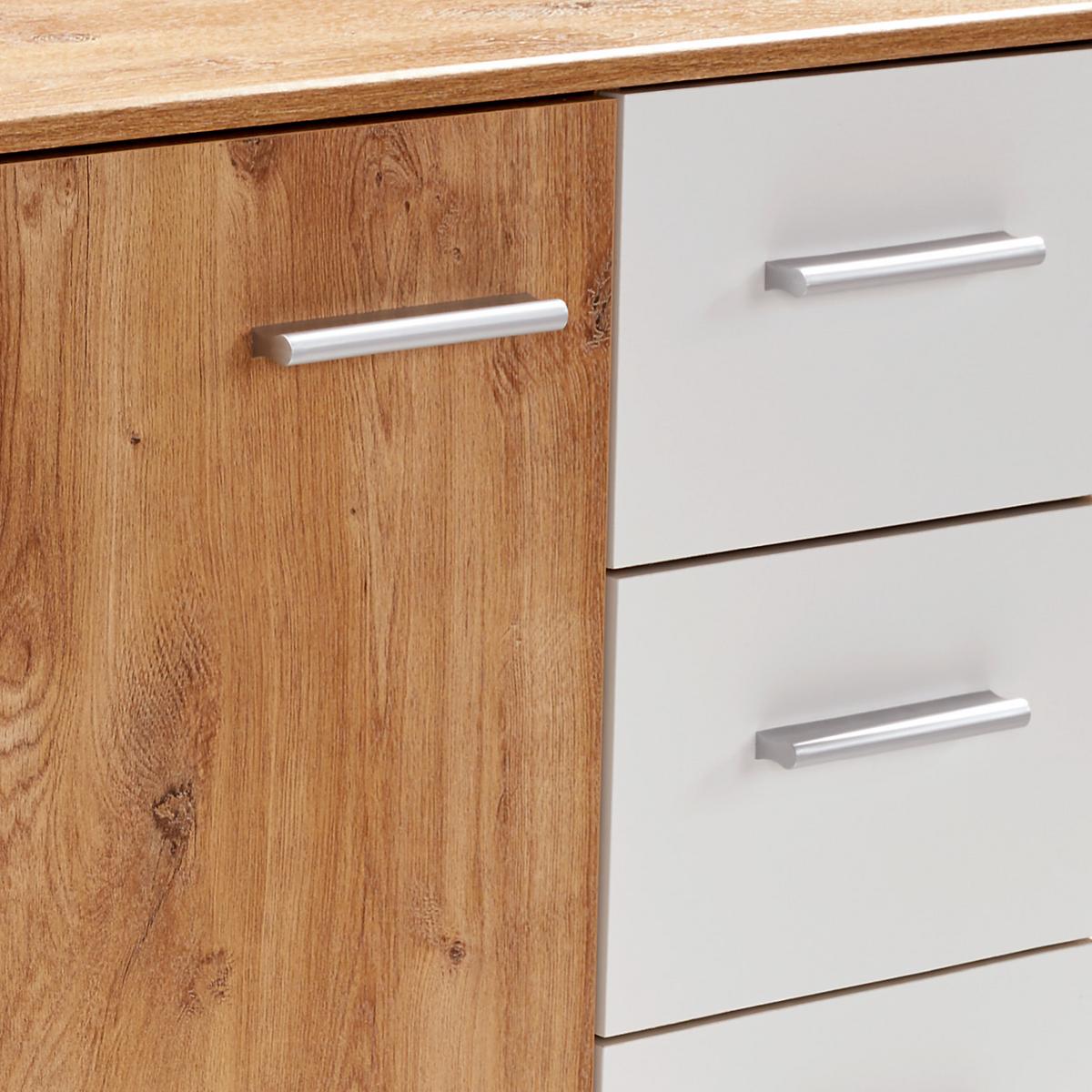 Kommode B 81cm Katrin Alpinweiß/ Balkeneiche Dekor - Eichefarben/Weiß, KONVENTIONELL, Holzwerkstoff (81/83/41cm)