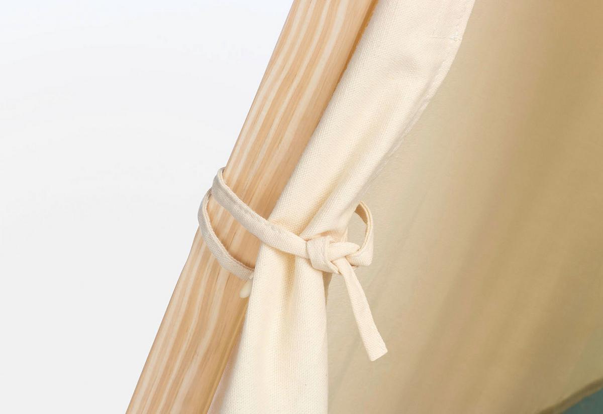 Spielzelt Zelt Yuma - Naturfarben/Hellblau, Basics, Holz/Textil (101/106/131cm)