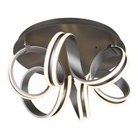 LED-Deckenleuchte Kuni Weiß Dunkelgrau D: 54 cm - Dunkelgrau/Weiß, Design, Kunststoff/Metall (54/25cm) - Globo