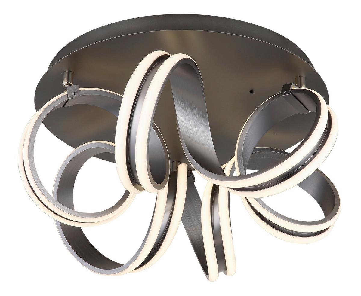 LED-Deckenleuchte Kuni Weiß Dunkelgrau D: 54 cm - Dunkelgrau/Weiß, Design, Kunststoff/Metall (54/25cm) - Globo