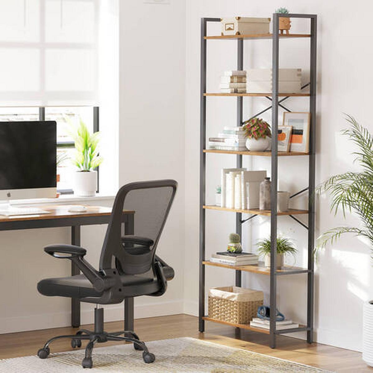 Regal Regal B: 66 cm Braun/Schwarz - Schwarz/Braun, Trend, Holzwerkstoff/Metall (66/186/30cm) - Boxxx