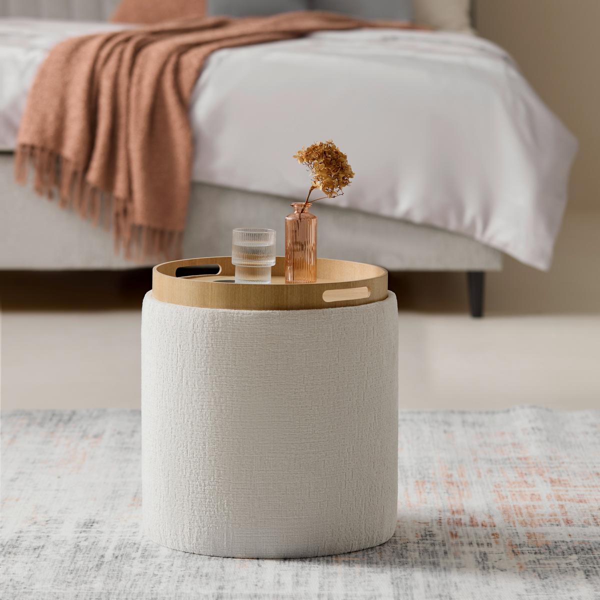 TABURET CHESSY -TREND- - bílá, Moderní, kompozitní dřevo/textil (39,5/40.5cm) - Mömax
