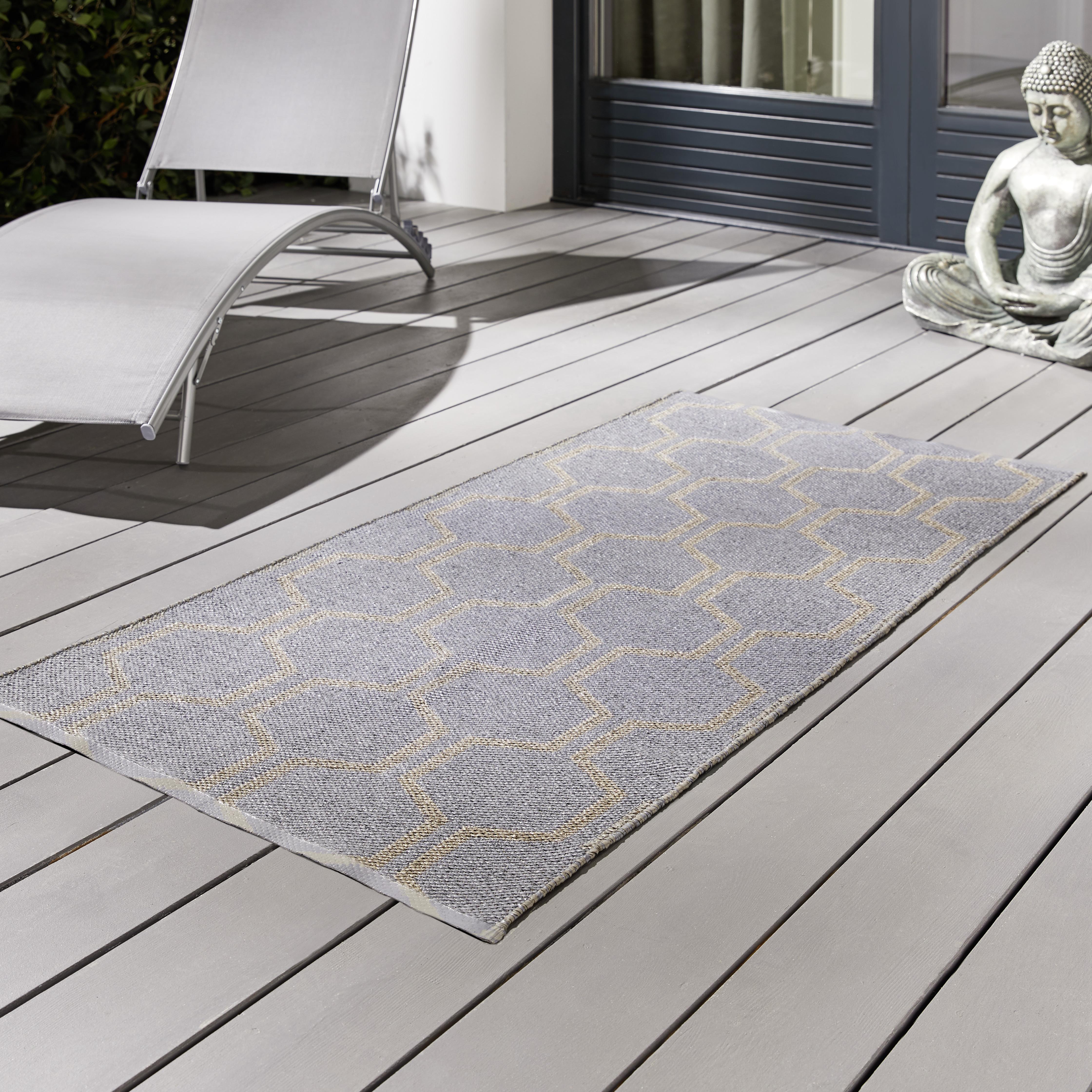 Vonkajší koberec "Jaques" ca. 70x140 cm, sivohnedá - sivohnedá/sivá, Modern, textil (70/140cm) - Bessagi Garden
