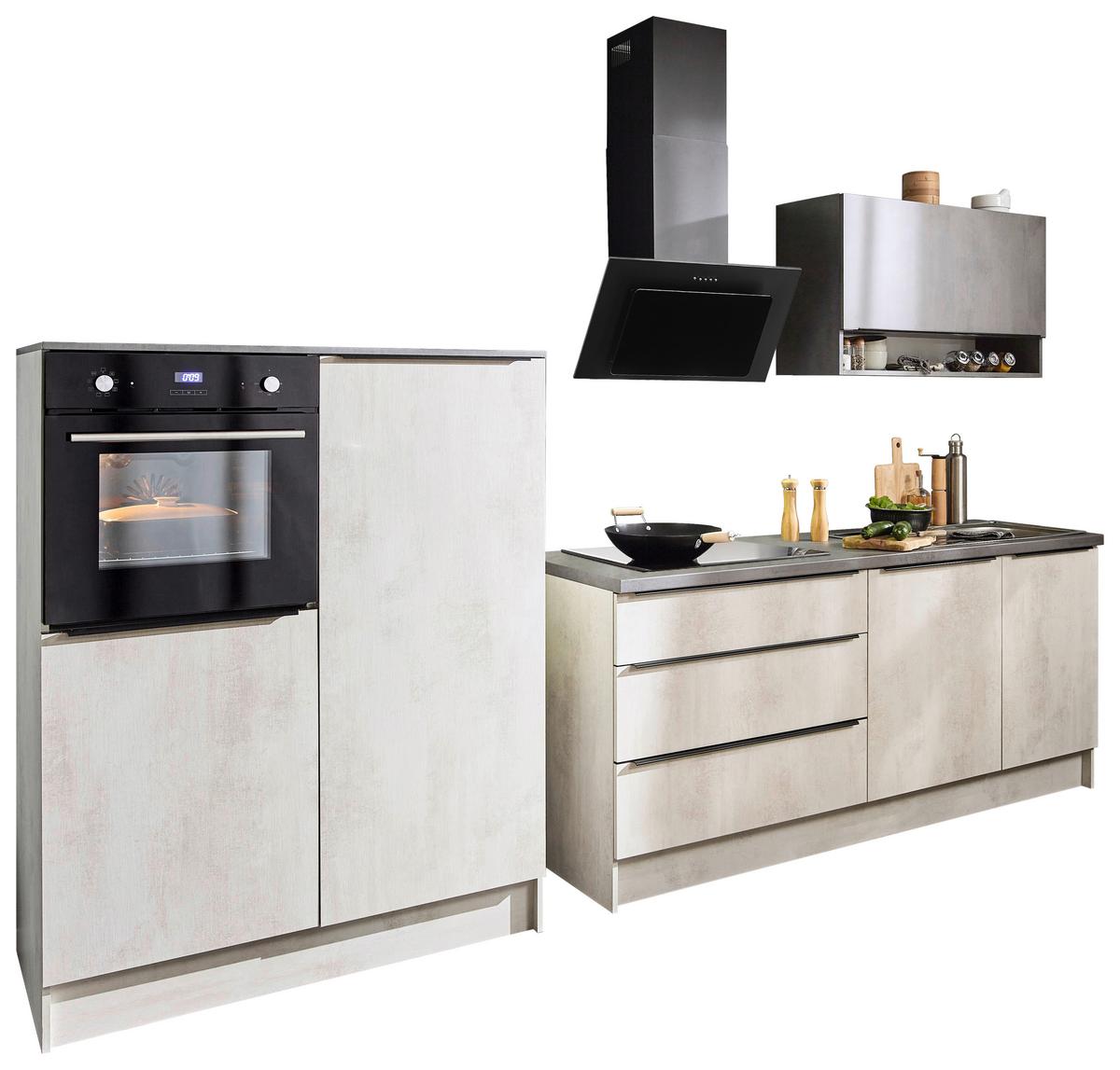 Küchenblock Boston Anthrazit, Weiß B: 321 cm - Anthrazit/Weiß, Basics, Holzwerkstoff (321cm) - MID.YOU