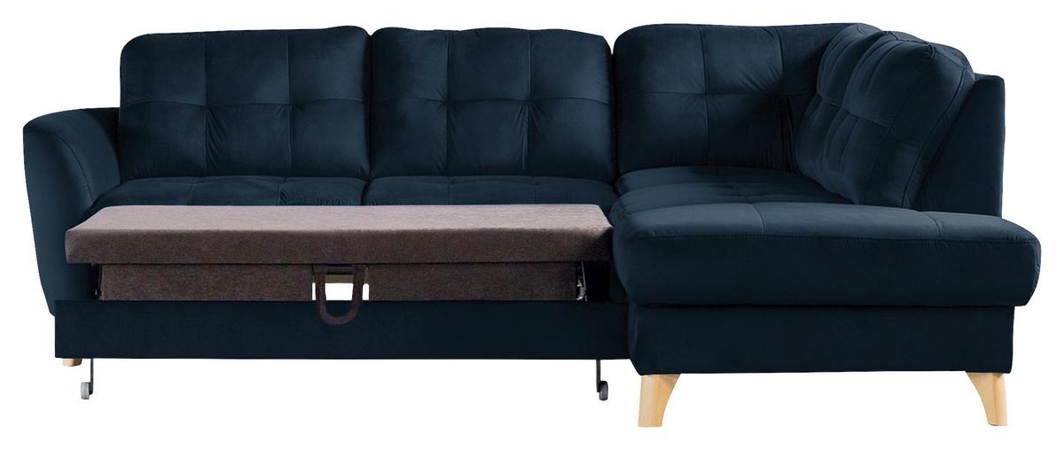 Ecksofa Nordic Dunkelblau S: 236x190 cm - Buchefarben/Dunkelblau, Design, Textil (236/190cm) - Livetastic