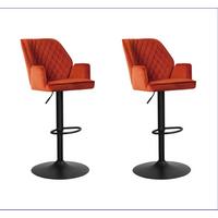 Barhocker-Set Donny Kupferfarben B: 54 cm - Schwarz/Orange, MODERN, Textil/Metall (54/100/58cm) - MID.YOU