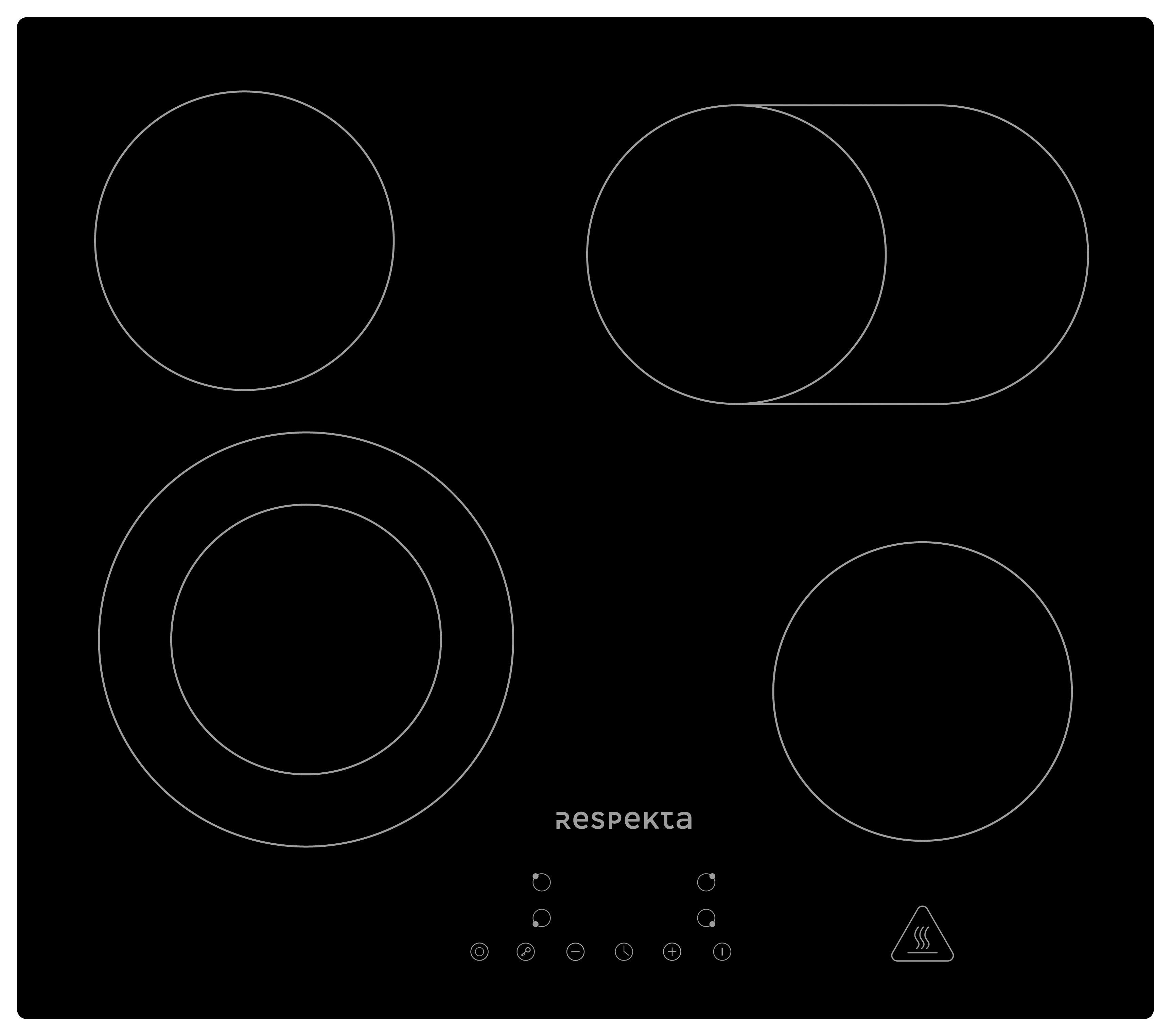 Backofenset Respekta Aset6005500 - Schwarz, Trend, Glas/Metall (59,5/59/55cm) - Respekta