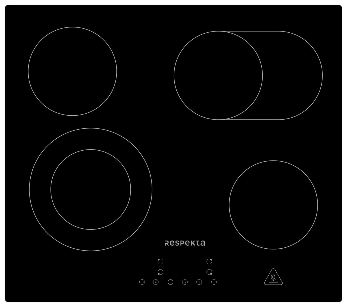 Backofenset Respekta Aset6005500 - Schwarz, Trend, Glas/Metall (59,5/59/55cm) - Respekta