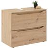 Waschbeckenunterschrank Giga B: 70 Cm Eichefarben - Eichefarben/Schwarz, MODERN, Holzwerkstoff (70/60/40cm)
