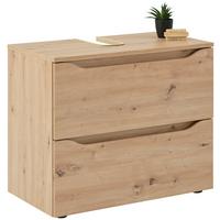 Waschbeckenunterschrank Giga B: 70 Cm Eichefarben - Eichefarben/Schwarz, MODERN, Holzwerkstoff (70/60/40cm)