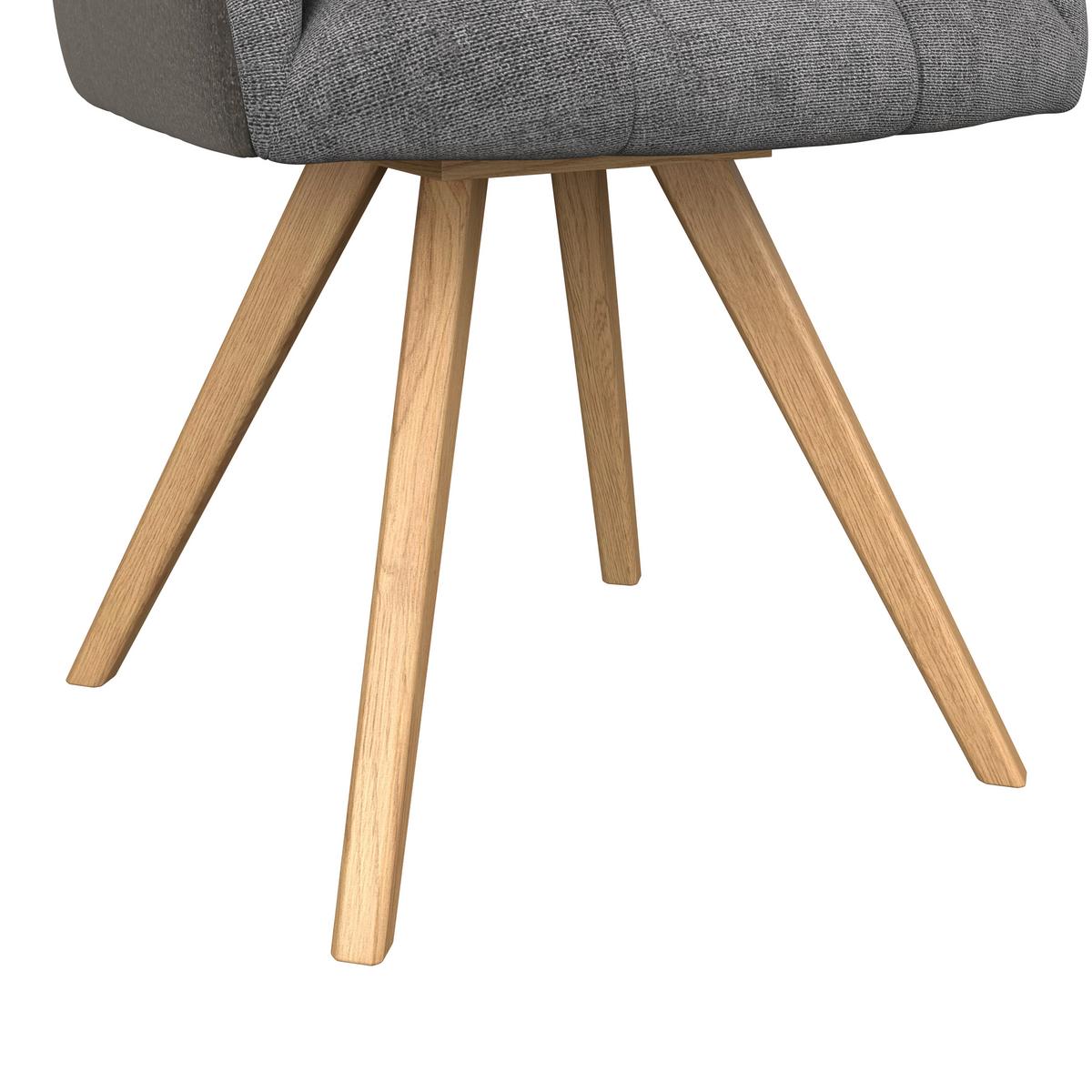 Armlehnenstuhl Elke Grau gepolstert - Naturfarben/Grau, MODERN, Holz/Textil (61/88/66,5cm) - James Wood