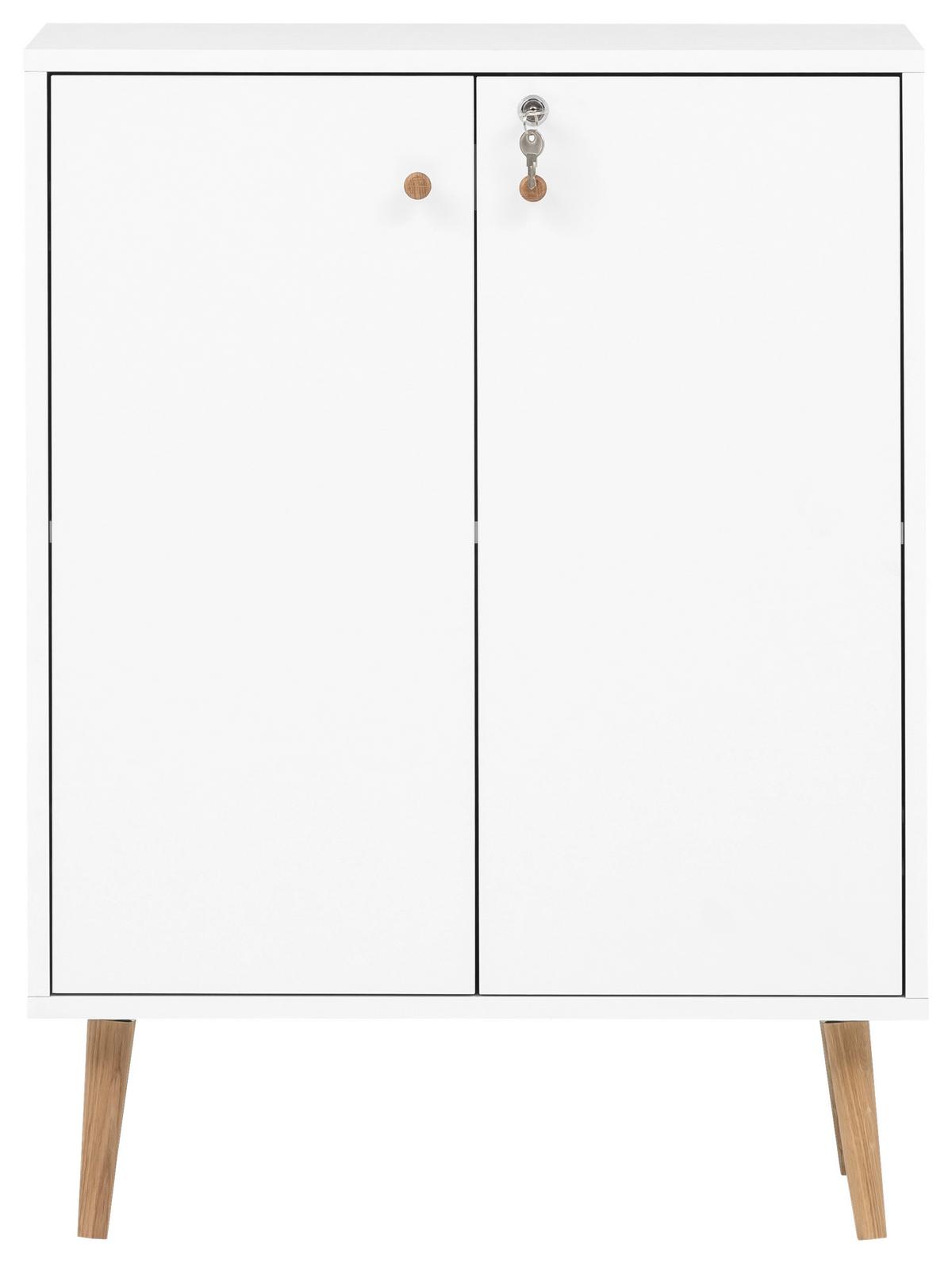 Aktenschrank Jonte Weiß B: 65,2 cm - Weiß, MODERN, Holzwerkstoff (65,2/86,5/39cm)