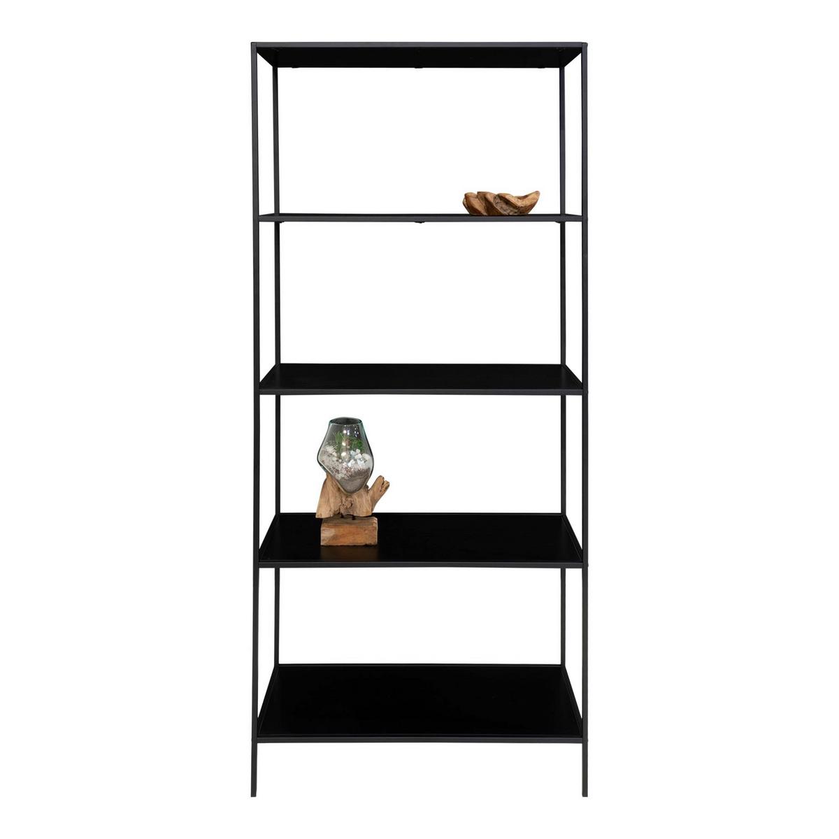 REGAL Vita, Schwarz B: 80 cm - Schwarz, Design, Holzwerkstoff/Metall (80/170/36cm) - MID.YOU