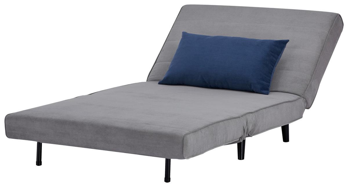 Rozkladacie kreslo SVEN 100, sivá / modrá - čierna/sivá, Modern, drevo/textil (101/81/90cm)