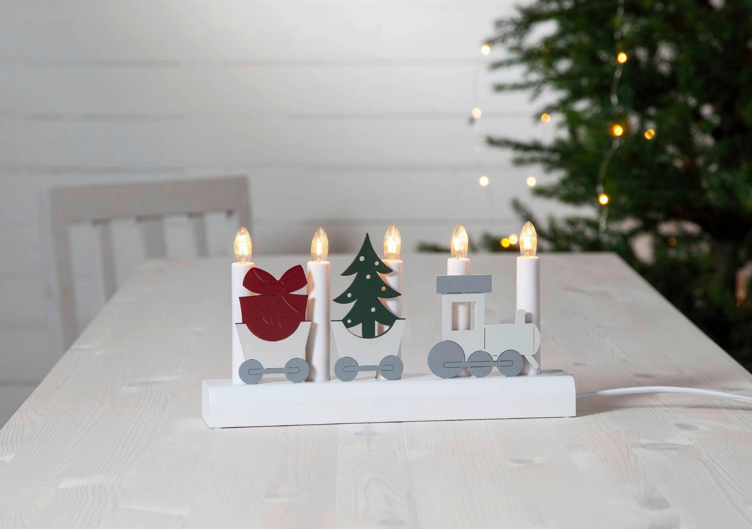 Led-dekoleuchte 410405 Kerzenständer - Weiß, Basics, Holz/Kunststoff (28/5,5/15cm) - Eglo