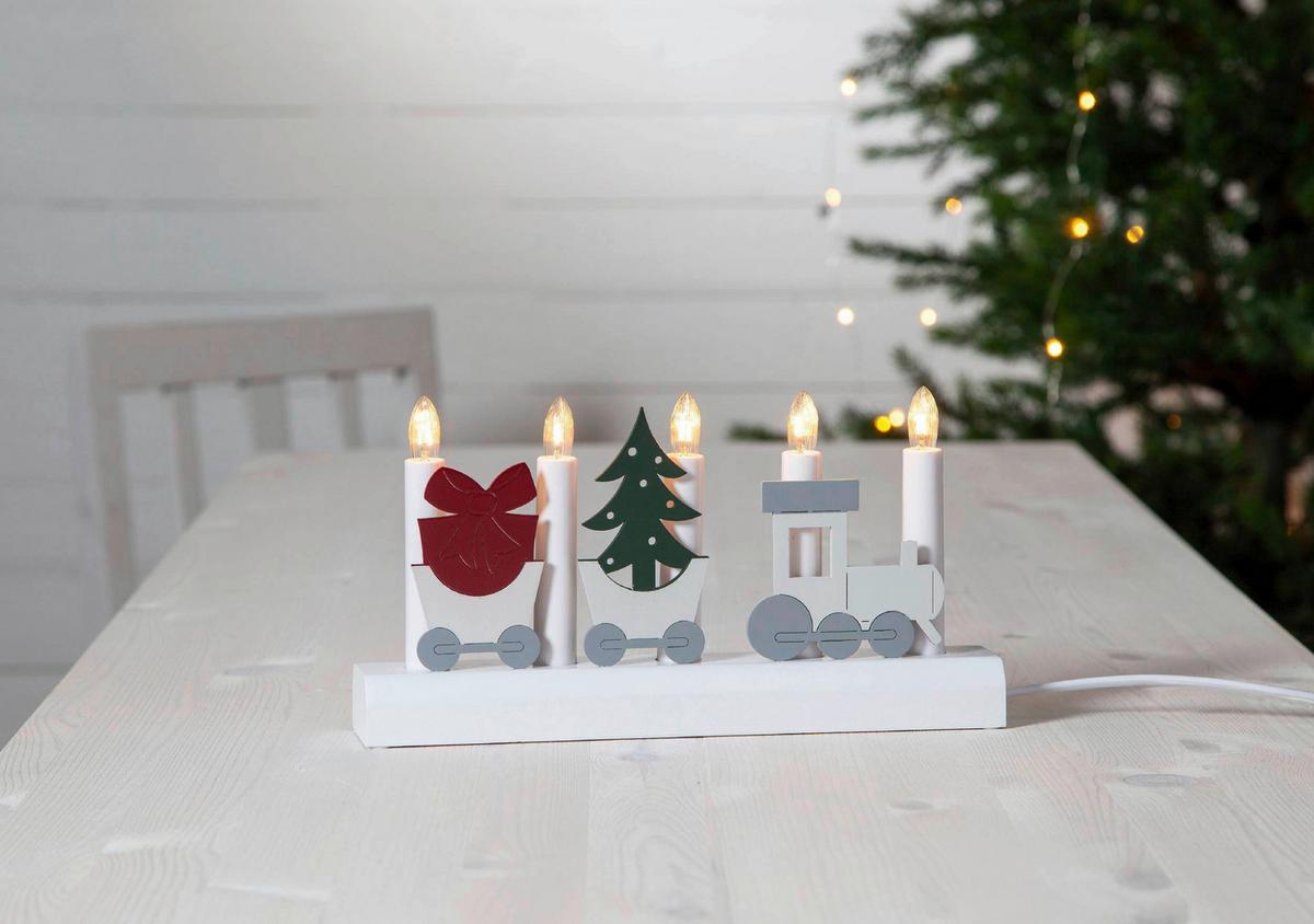 Led-dekoleuchte 410405 Kerzenständer - Weiß, Basics, Holz/Kunststoff (28/5,5/15cm) - Eglo