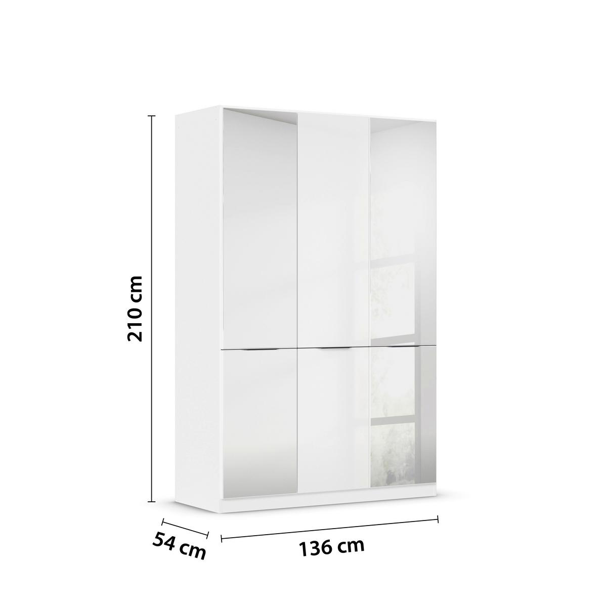 Šatníková skriňa MAX - sivá/biela, Konventionell, kompozitné drevo/plast (136/210/54cm)