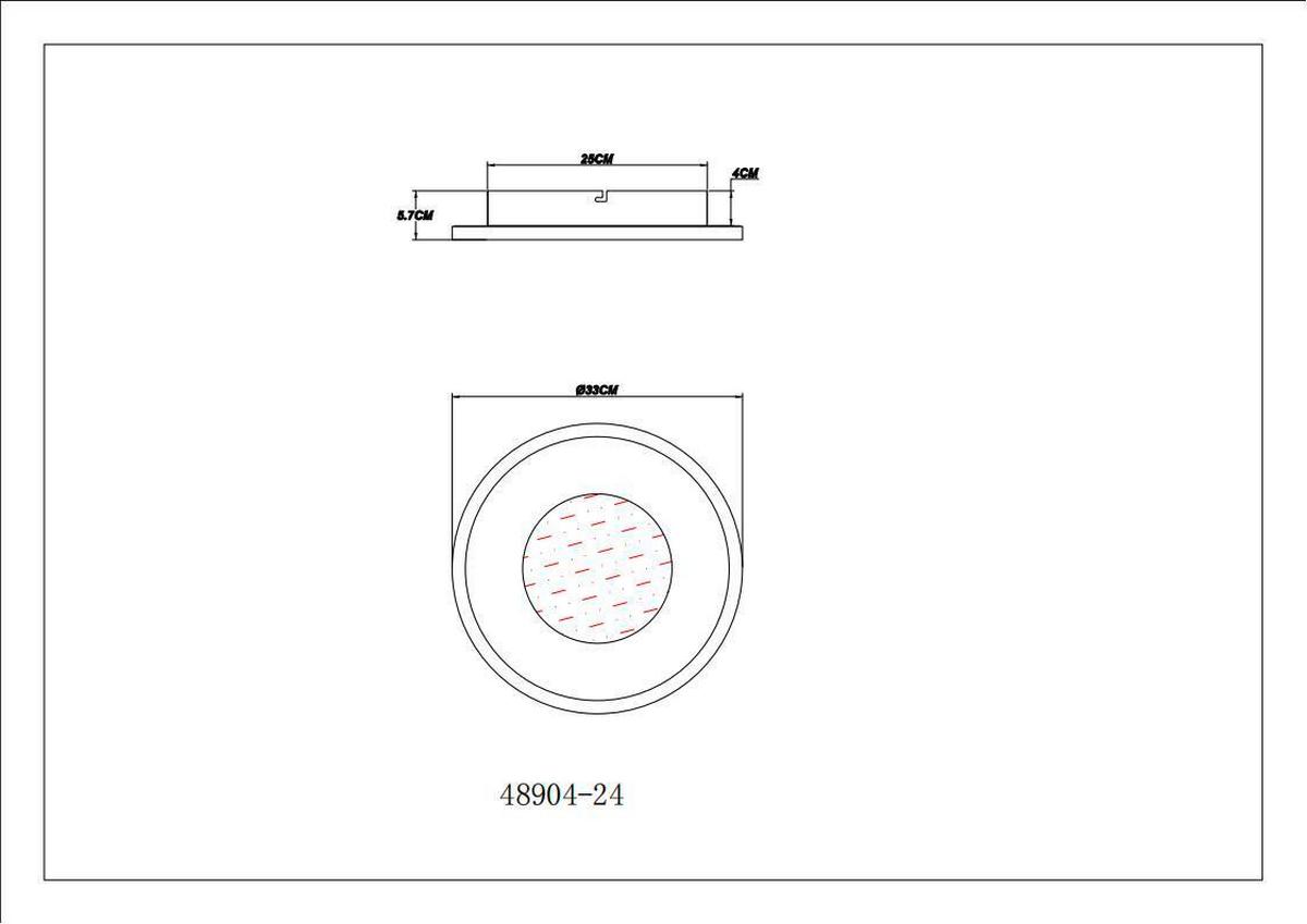 LED-Deckenleuchte 48904-24 Wiley - Klar/Schwarz, Basics, Kunststoff/Metall (33/5,7cm) - Globo