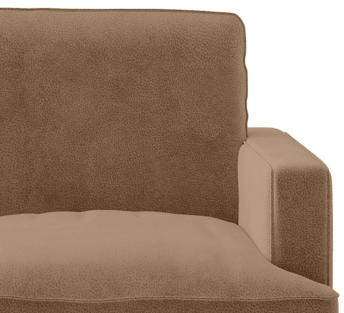 Ecksofa Bali - Dunkelgelb/Schwarz, Design, Textil (202/250cm) - Livetastic
