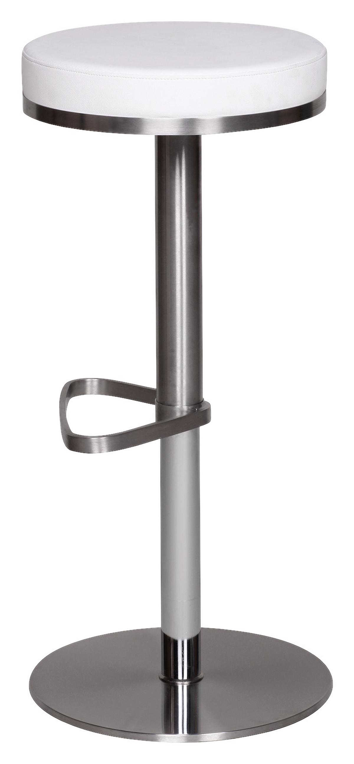 Barová židle Barhocker bílá - bílá/barvy stříbra, Moderní, kov/textil (38/57/38cm) - MID.YOU