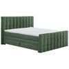 Boxspringbett Mit Topper & Bettkasten 180x200 Mendoza - Schwarz/Olivgrün, MODERN, Holzwerkstoff/Textil (180/200cm) - MID.YOU
