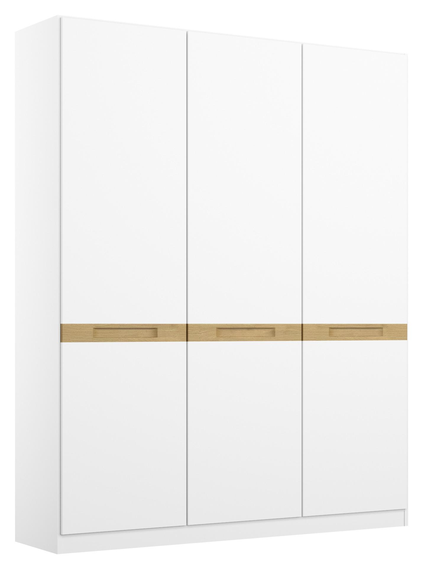 Drehtürenschrank Rangun B: 136 cm Weiß - Eichefarben/Weiß, Basics, Holz/Holzwerkstoff (136/197/54cm) - MID.YOU
