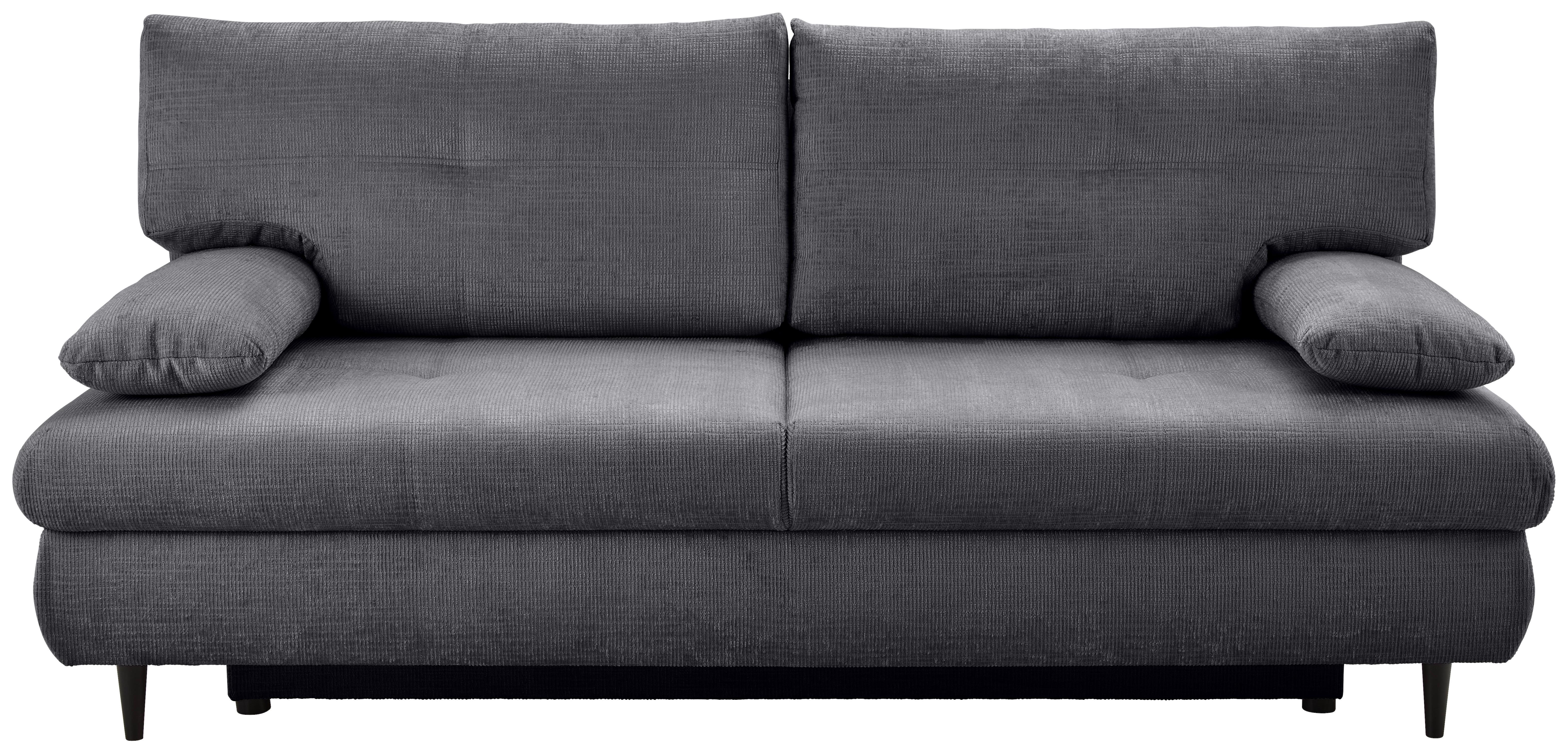 Schlafsofa Virgo - Schwarz/Graphitfarben, KONVENTIONELL, Textil (212/97/105cm) - MID.YOU