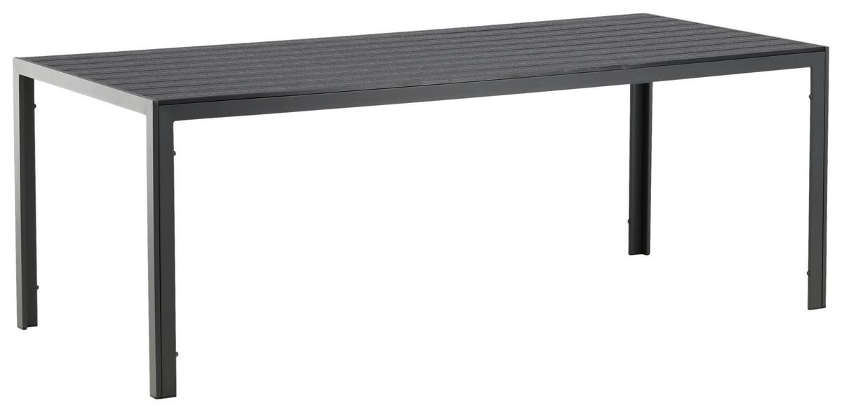 Gartentisch Break Aluminium L: 205cm - Schwarz, KONVENTIONELL, Metall (205/90/73,5cm) - Gardenson