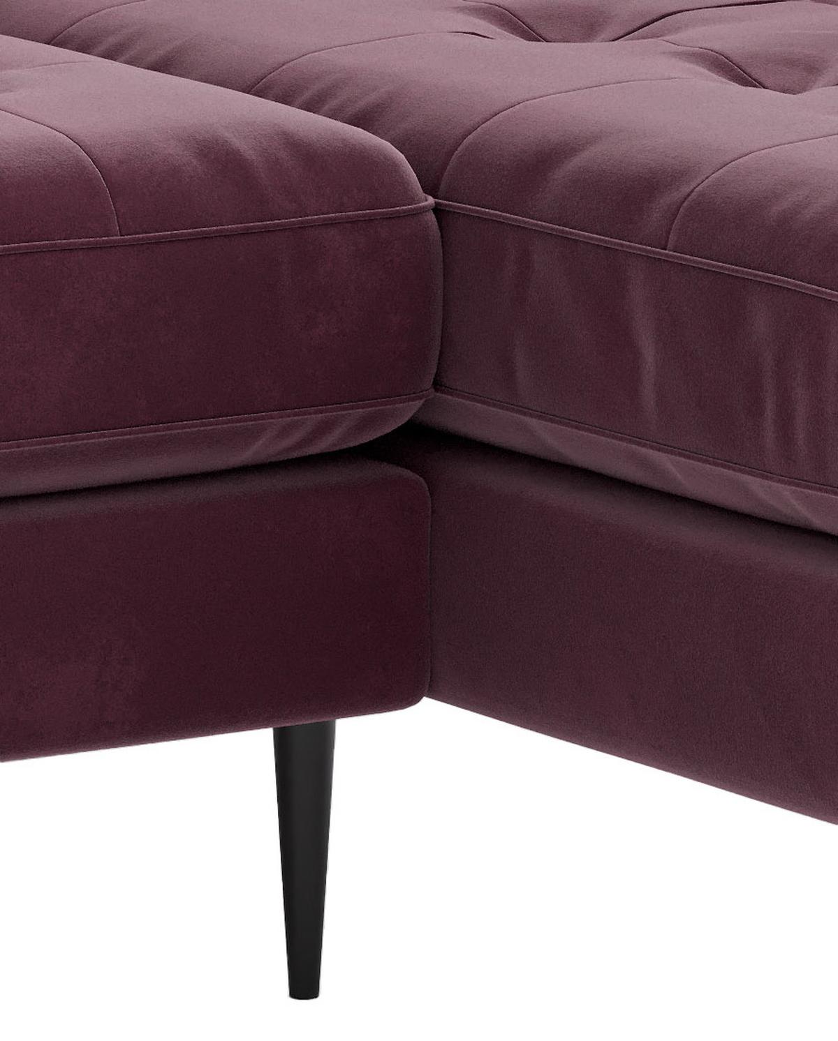 Ecksofa Scott - Edelstahlfarben/Weinrot, Design, Textil (205/259cm) - Livetastic