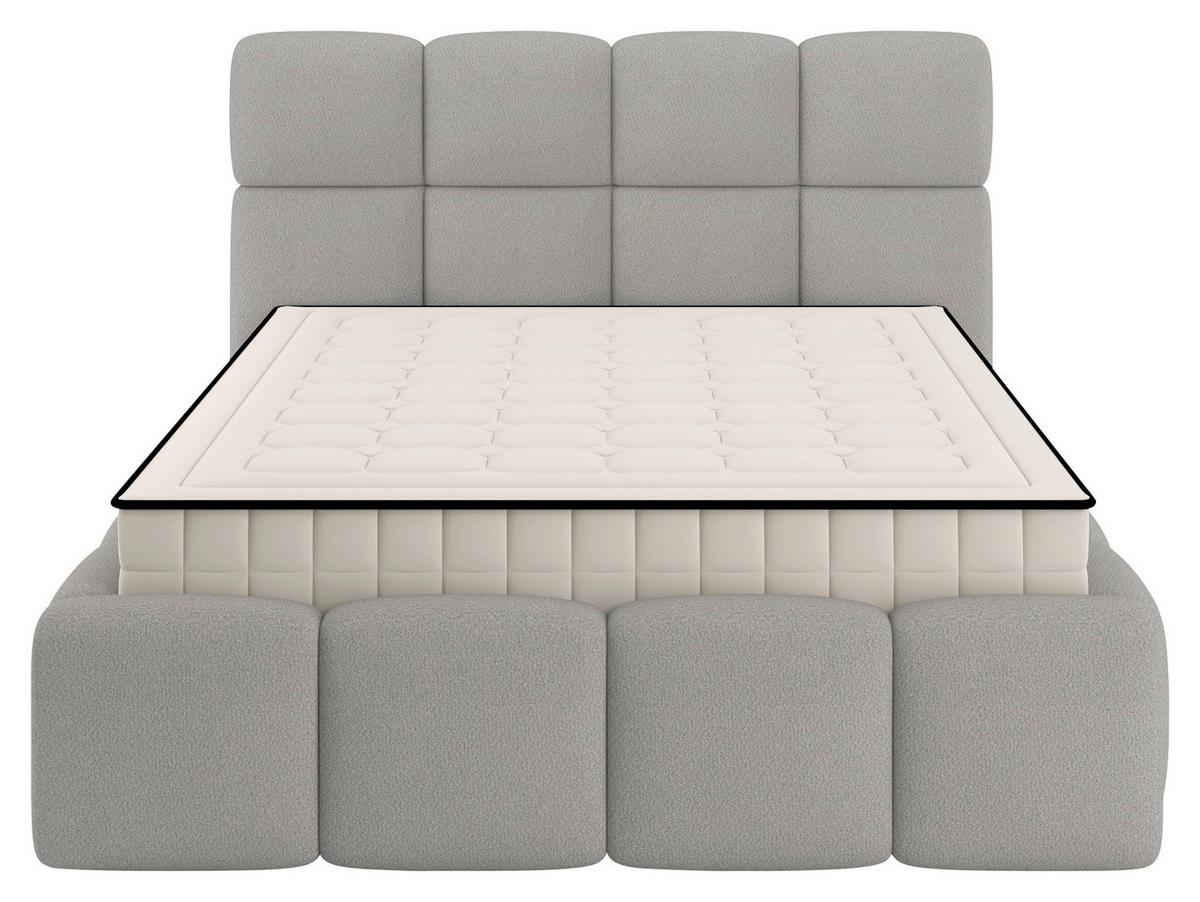 Polsterbett Cloudy M. Matratze Silberfarben, Lf: 120x200 Cm - Silberfarben, Trend, Holz/Holzwerkstoff (120/200cm) - Luca Bessoni