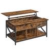 Couchtisch Braun, Schwarz B: 100 cm - Schwarz/Braun, Trend, Holzwerkstoff/Metall (100/48-62/60cm) - MID.YOU