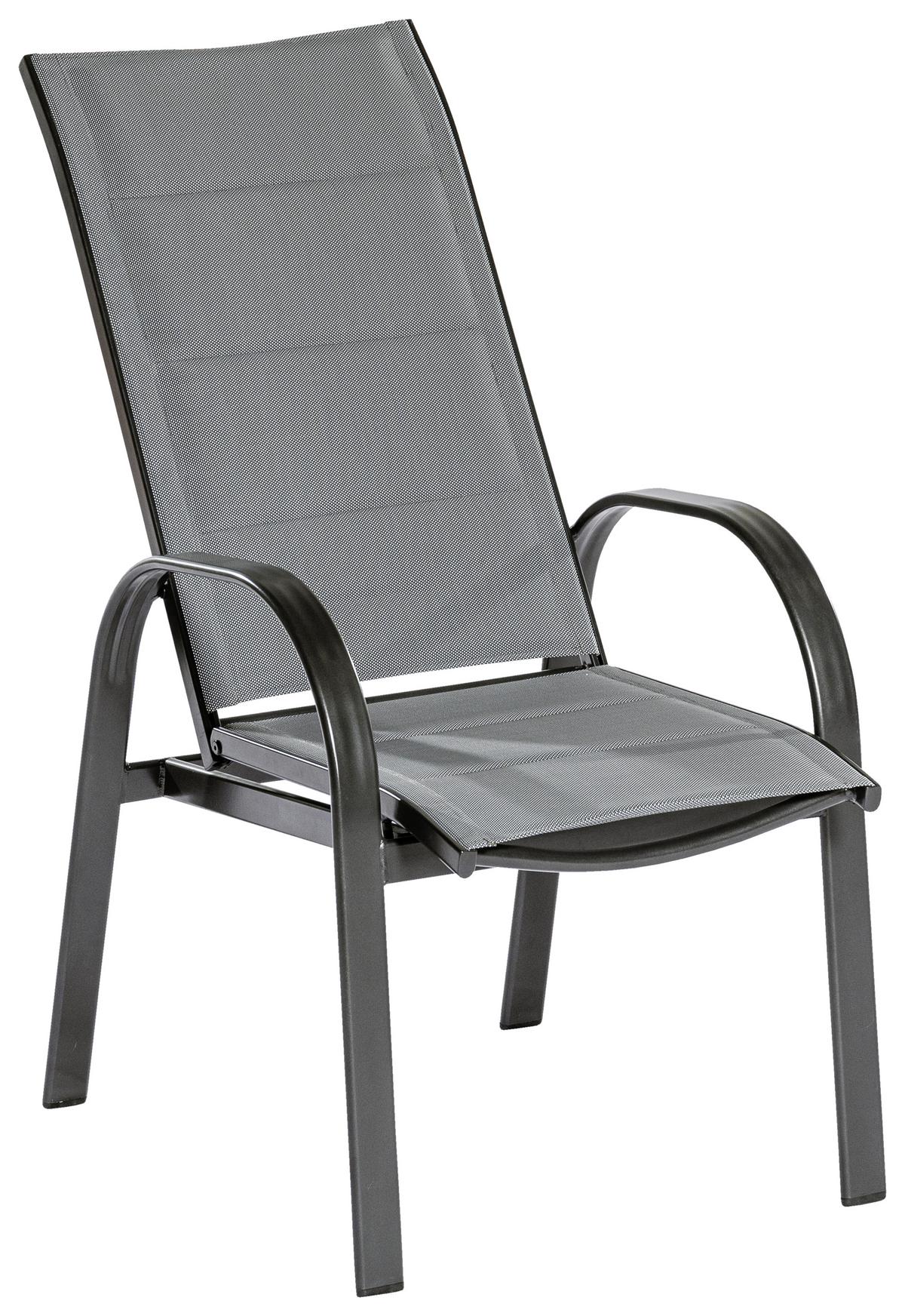 Gartengarnitur Marini 7-Teilig Marini aus Aluminium - Graphitfarben/Grau, KONVENTIONELL, Glas/Textil - Gardenson