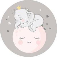 Kinderteppich Rund Elefant Beige Alexius Ø 80 cm - Beige, MODERN, Textil (80cm) - BUNINO