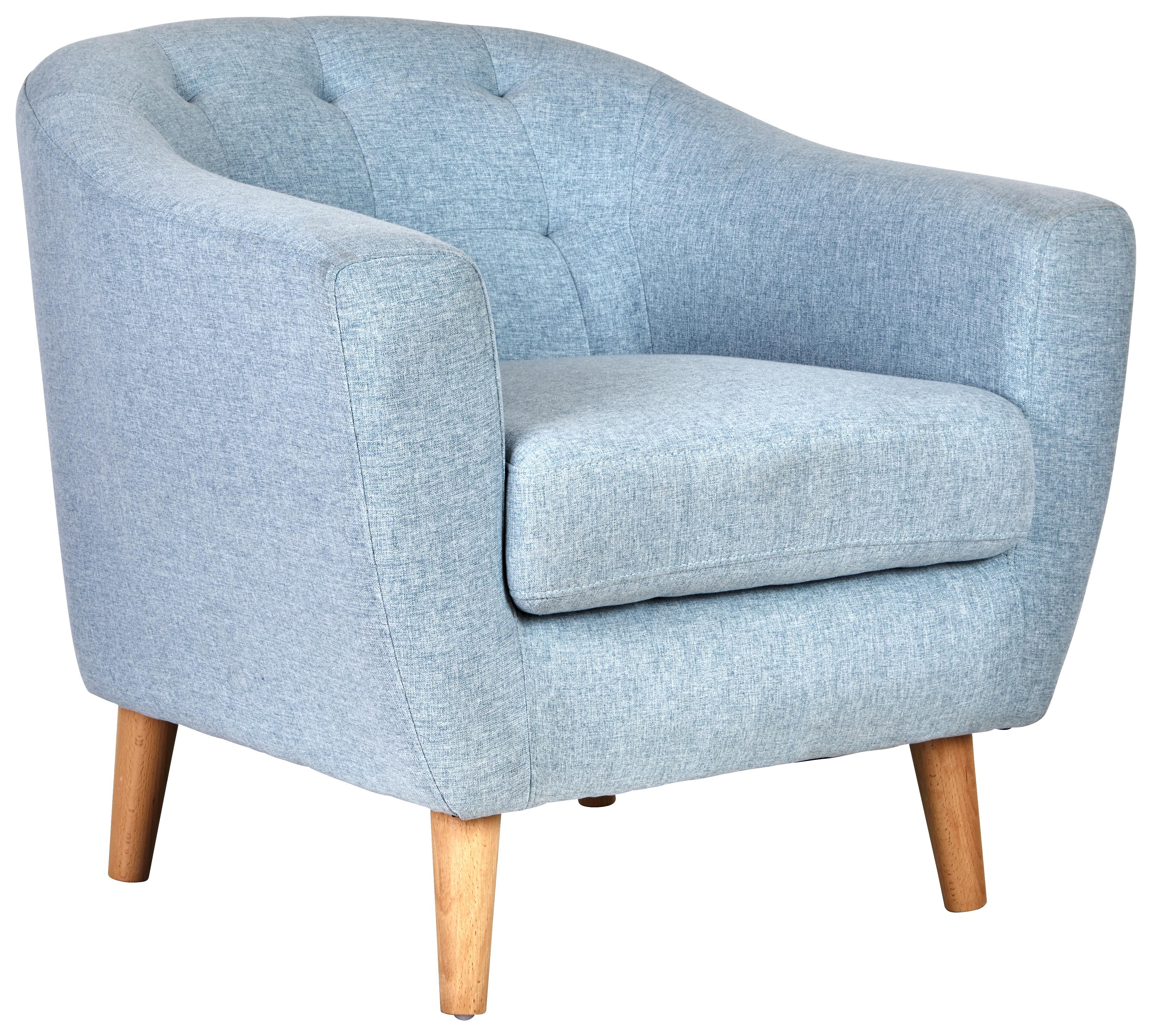 Karfás Szék Oslo - Natúr/Világoskék, Lifestyle, Fa/Textil (81/74/77cm) - Ombra