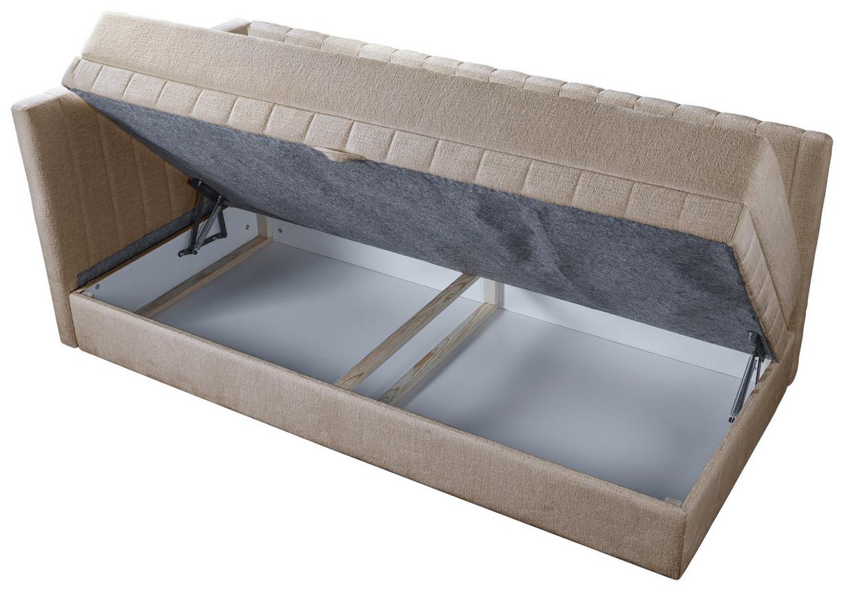 Schlafsofa Roma, Hellbraun B: 212 Cm - Hellbraun/Creme, Design, Holz/Holzwerkstoff (212/83/99cm) - MID.YOU