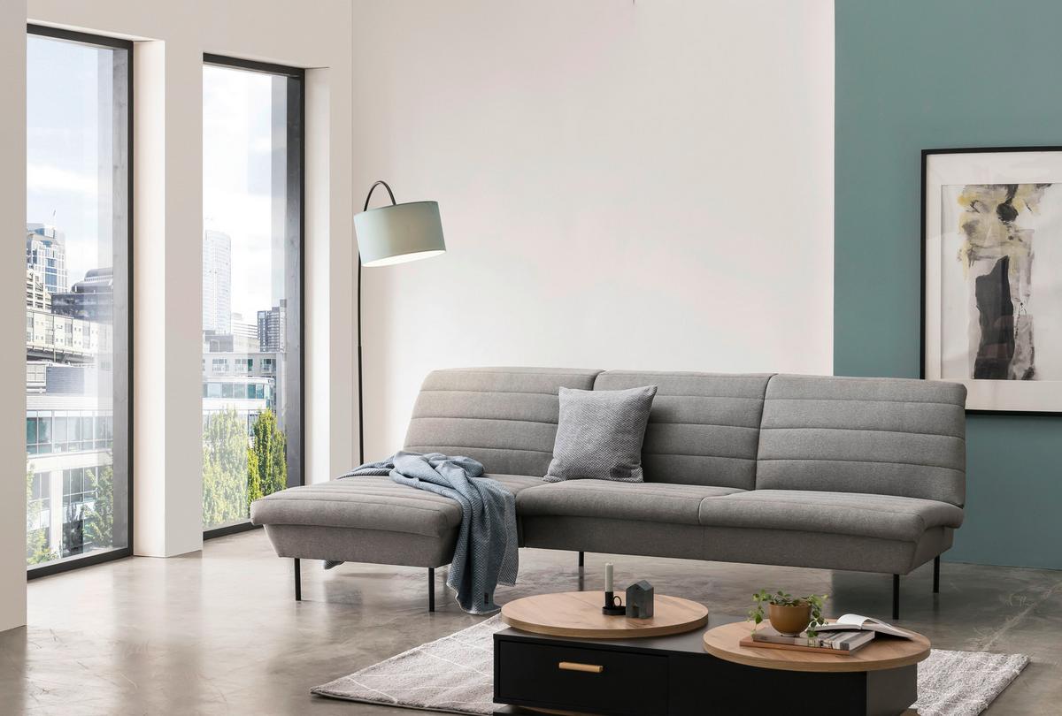 Ecksofa Looks Ix - Graubraun/Schwarz, Design, Textil (168/214cm) - LOOKS by W.Joop