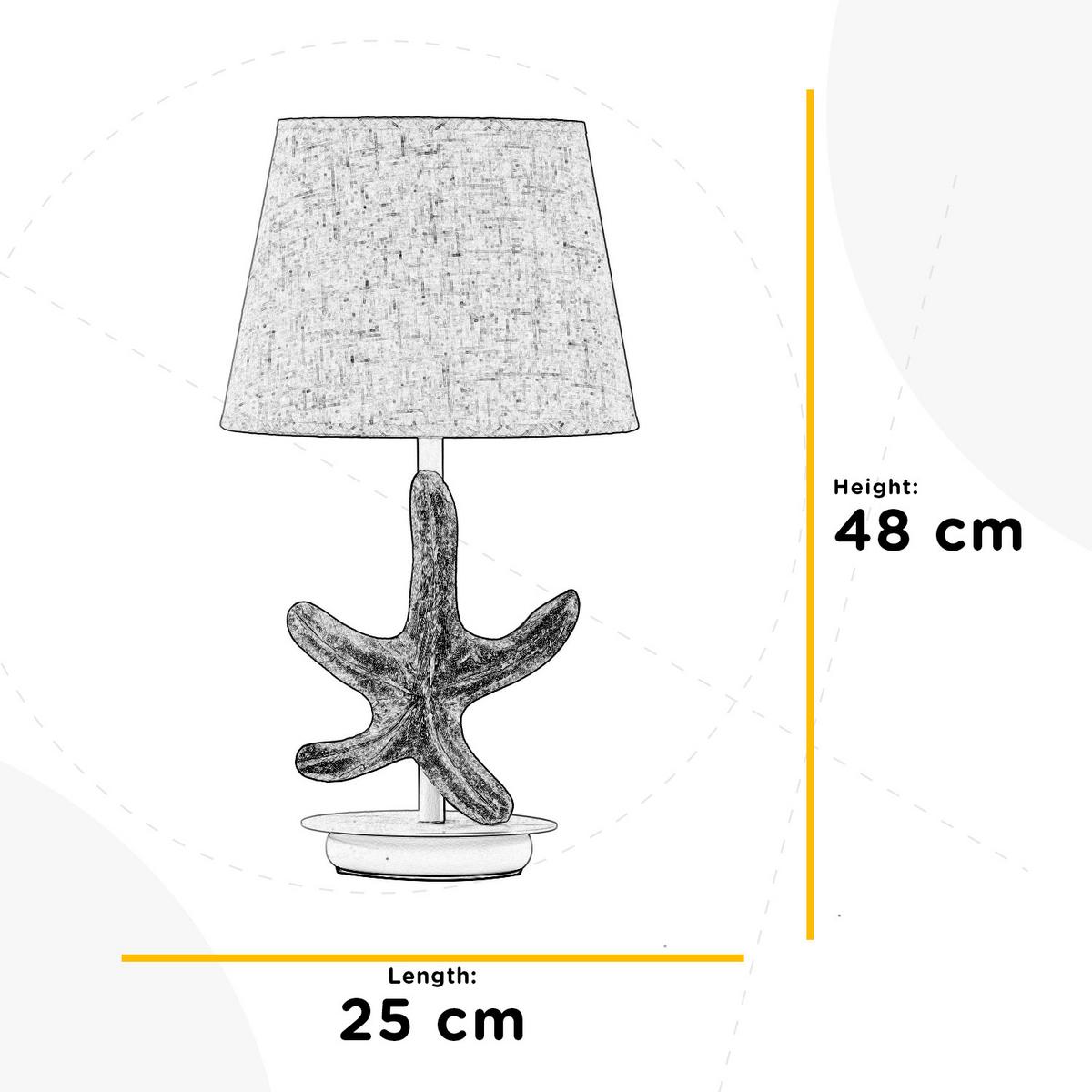 Tischleuchte Stellina Perlmutt L: 25 cm - Perlmutt/Weiß, Natur, Kunststoff/Metall (25/25/48cm)