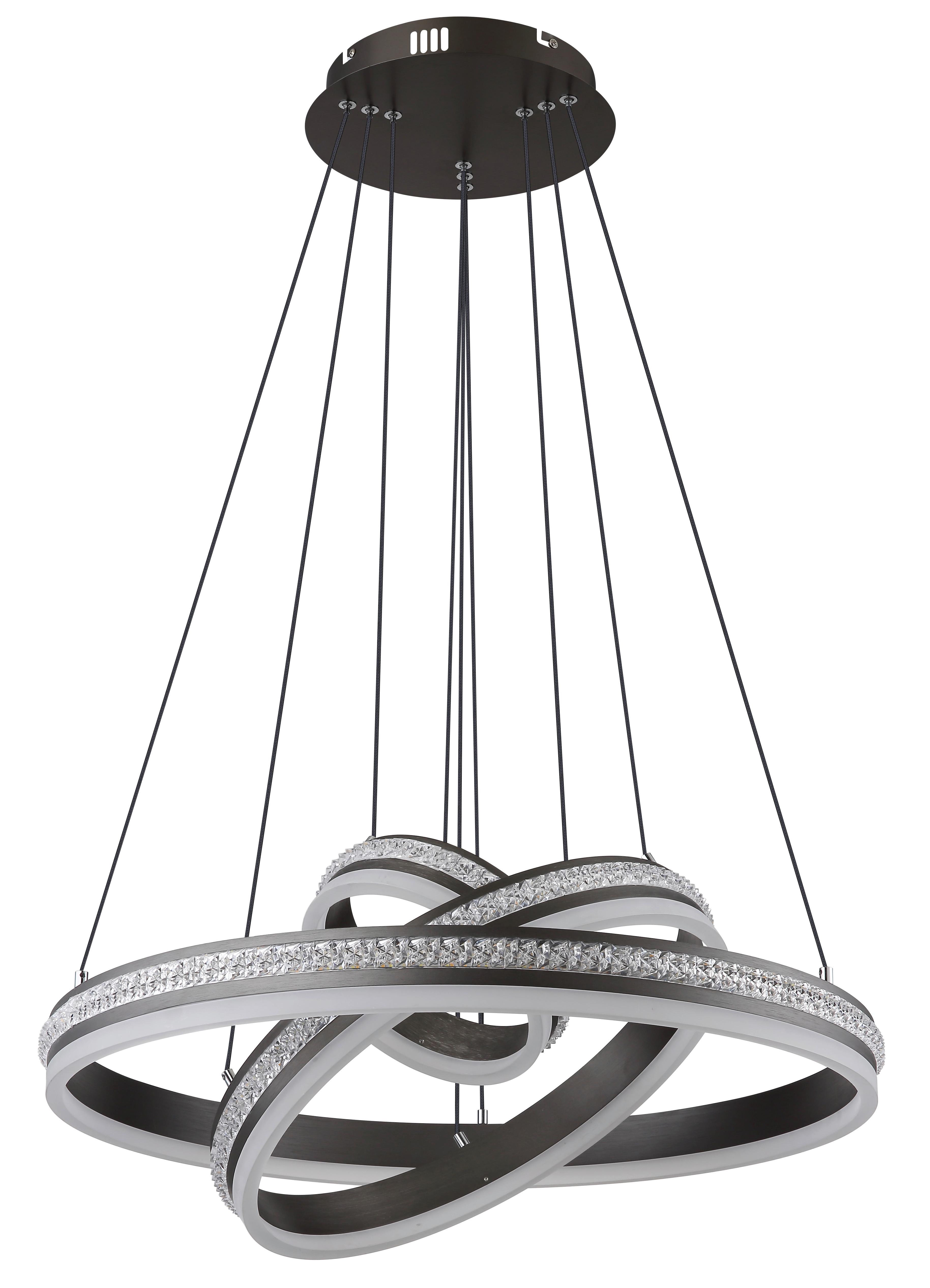 LED-Hängeleuchte 67314-70h - Klar/Titanfarben, Design, Kunststoff/Metall (60/120cm) - Globo