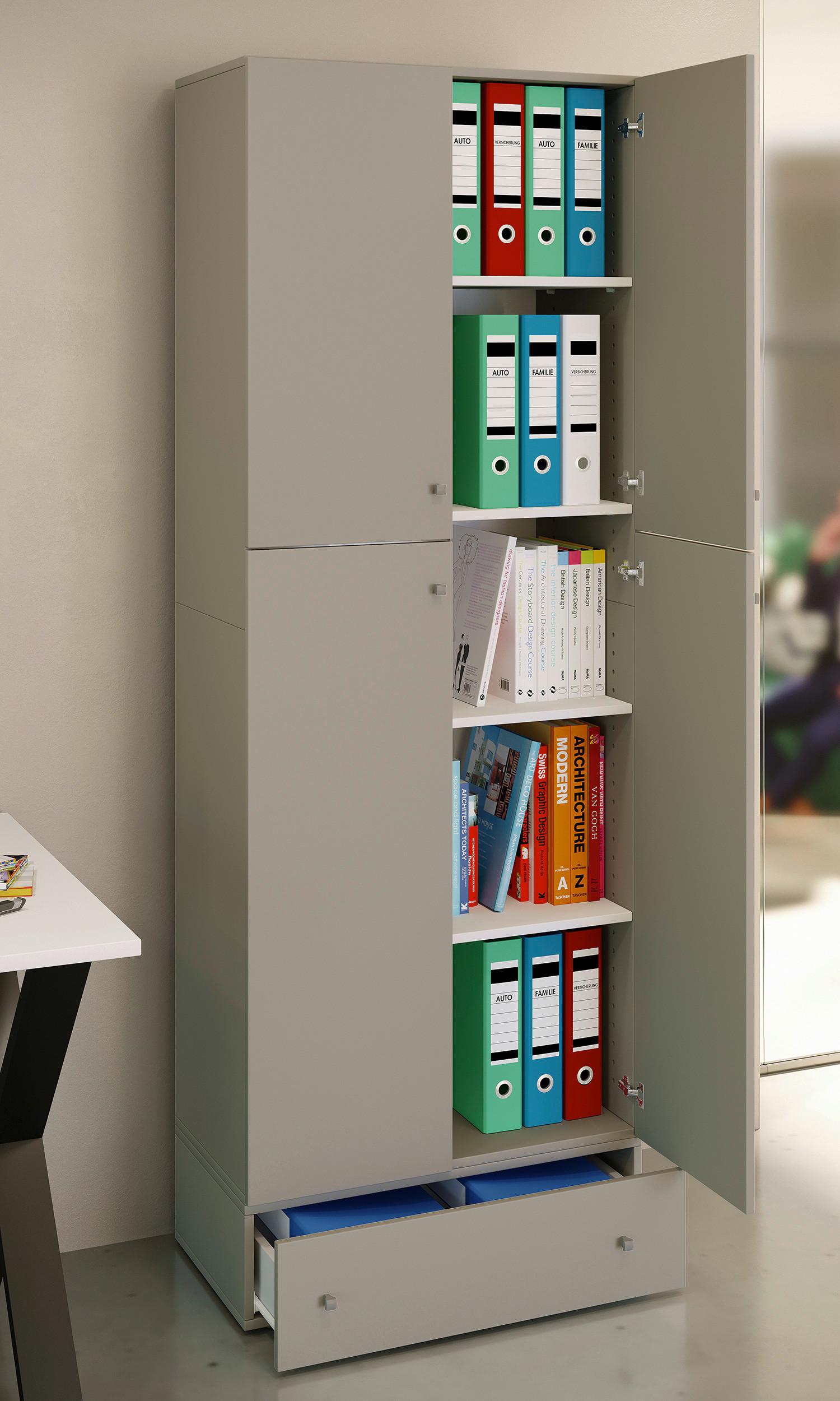 Aktenschrank Lona Holzwerkstoff Grau B: 70 cm - Grau, MODERN, Holzwerkstoff (70/200/39cm) - MID.YOU
