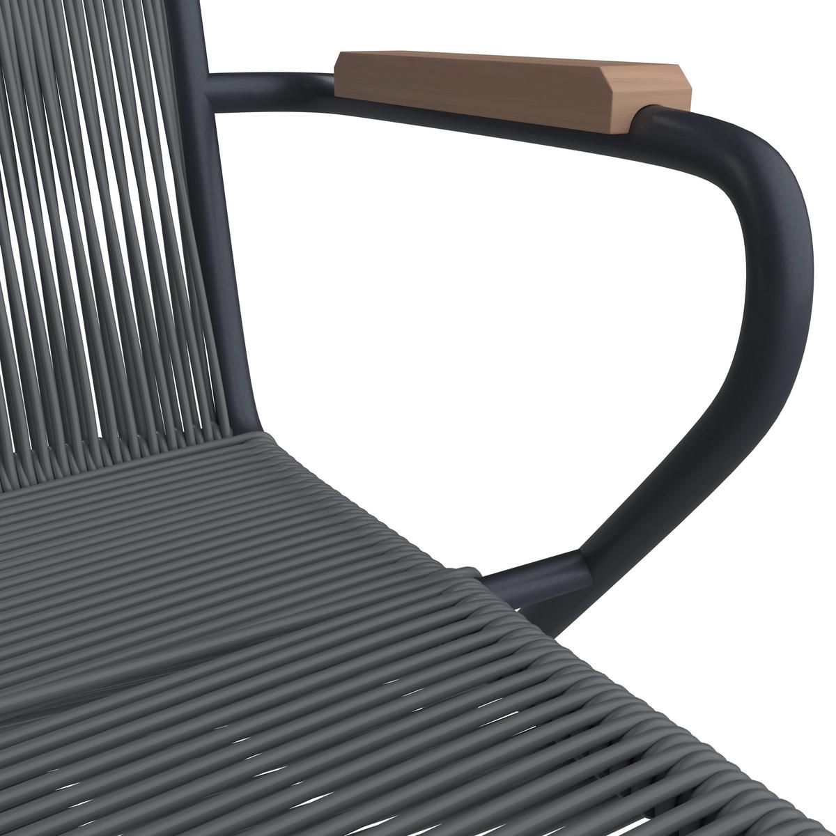 Sada záhradních křesel CLEO - šedá/barvy teak, Moderní, kov/plast (58/87/58cm) - Bessagi Garden