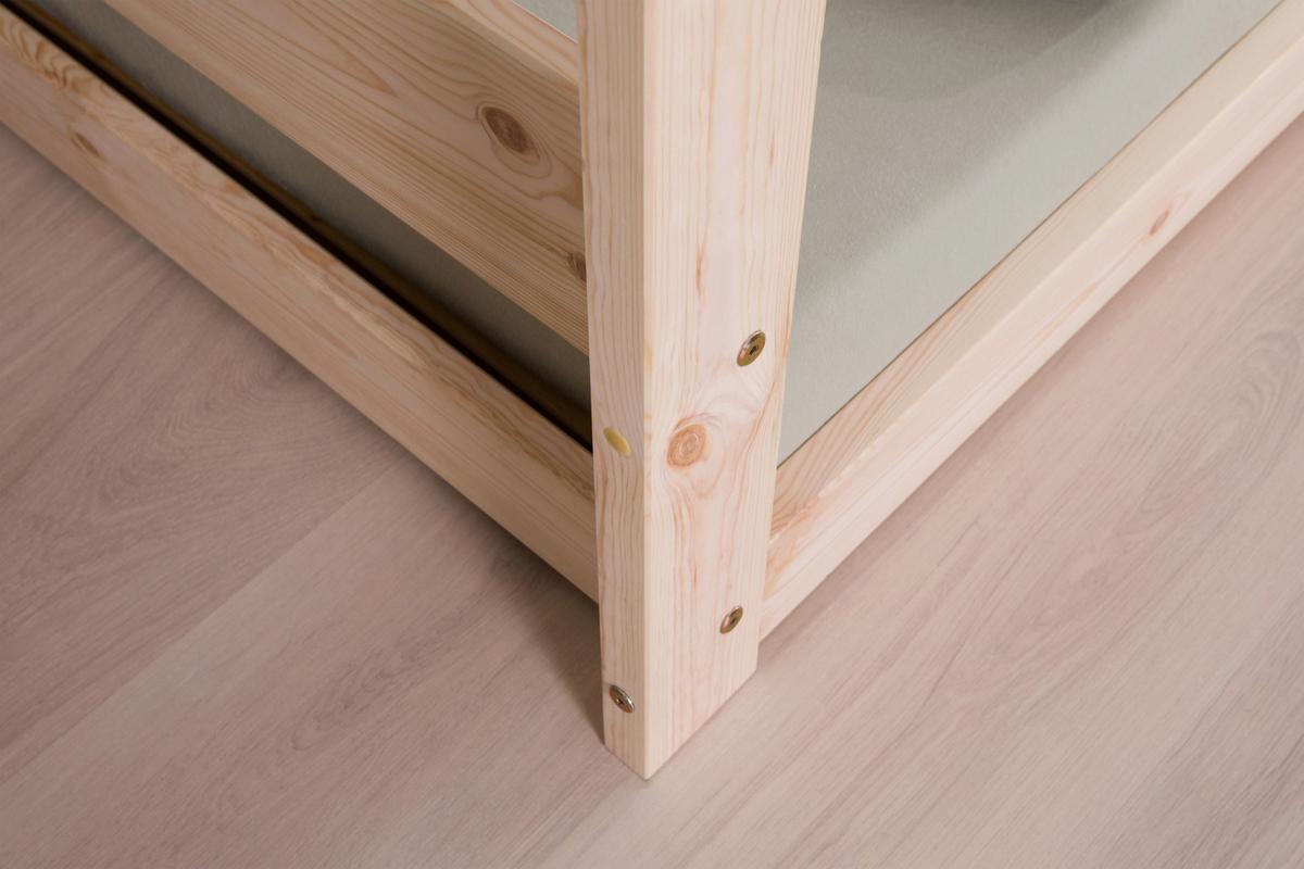 Bodenbett mit Bettkasten 90x200 cm Naturfarben - Naturfarben, MODERN, Holz (90/200cm) - MID.YOU