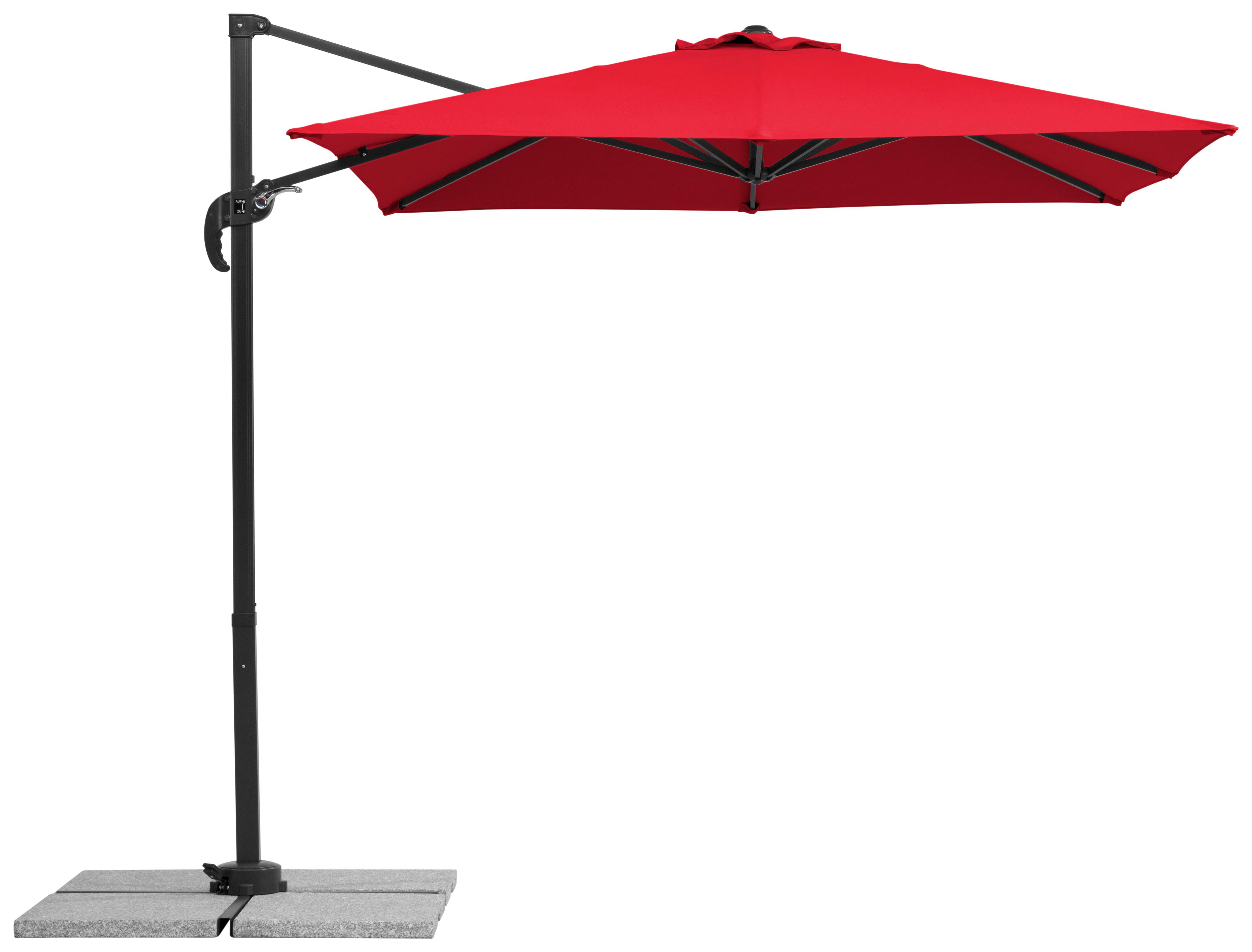 Ampelschirm Rhodos Junior BxHxT: 300x239x230 cm Rot - Anthrazit/Rot, Basics, Textil/Metall (300/239/230cm) - Schneider